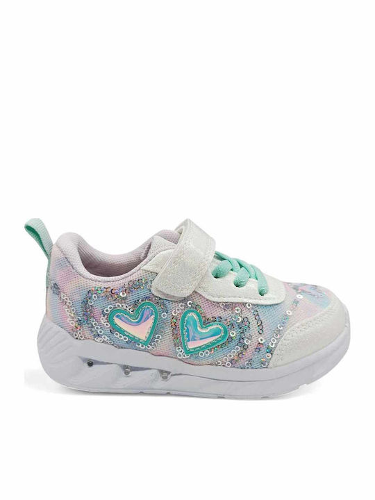 Παιδικά Sneakers με Σκρατς & Φωτάκια Λευκά