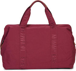 Childhome Wickeltasche Krankenhaus Schulter/Hand Mommy Burgundisch 30x16x40cm.