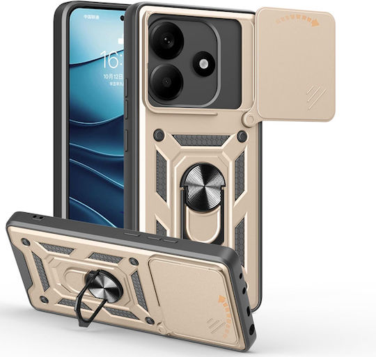 Orso Combo Kickstand Slide Back Cover Auriu (Poco M7 Pro 5G)