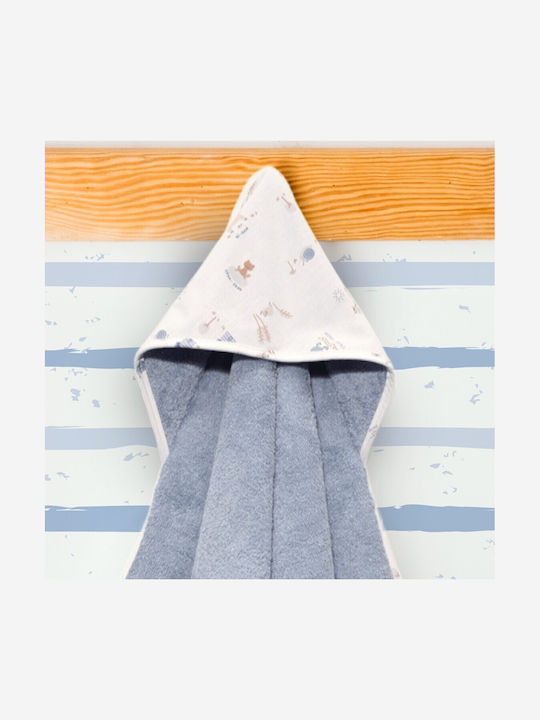 Baby Oliver Βρεφική Κάπα-Μπουρνούζι με Κουκούλα 75x75εκ.