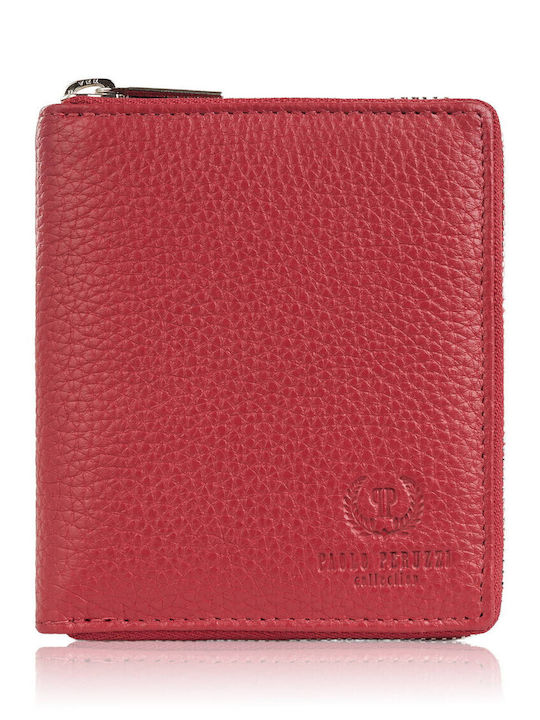 Paolo Peruzzi Leder Damen Geldbörse mit RFID Rot