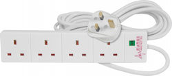 Mercury Πολύπριζο 4 Θέσεων με Καλώδιο 2m/ Αγγλίας (Type G) Mercury Πολύπριζο 4 Θέσεων με Καλώδιο 2m/ Αγγλίας (Type G)
