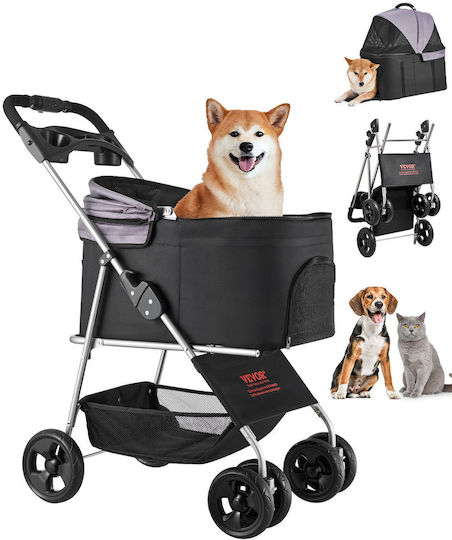 Vevor Haustierwagen Faltbarer Hundewagen 4 Räder Abnehmbarer Hundewagen Bis zu 35 kg