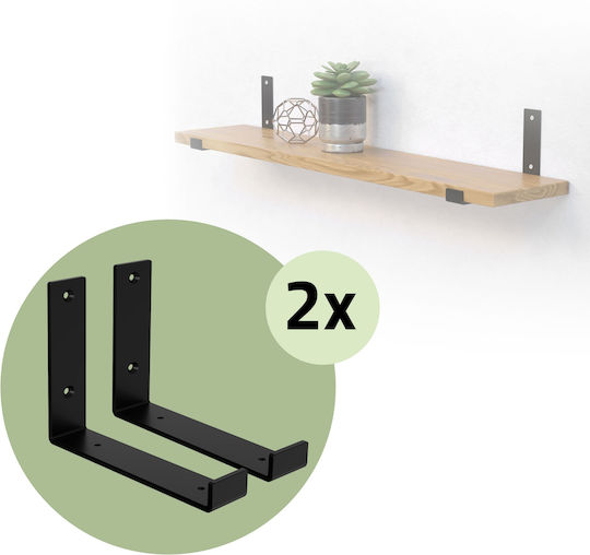 ML-Design Metallic Corner Shelf Black 4pcs 490012551