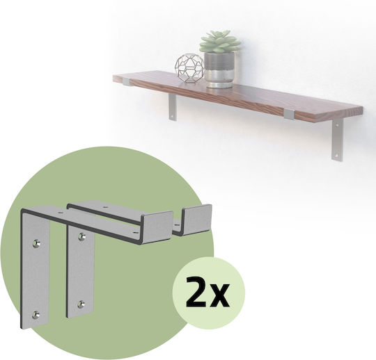 ML-Design Metallic Corner Shelf Gray 4pcs 490012627