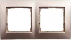 Kontakt-Simon 2-Fold Switch Frame 54 Premium Cans Cardboard Gypsum Gold Metallic Matte Dark