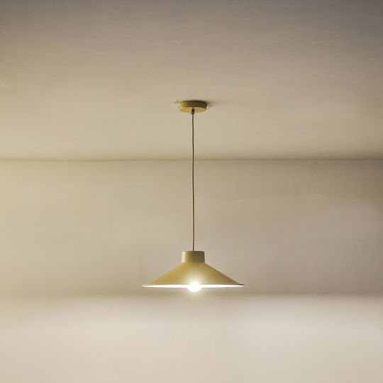 Eurolamp Neli Висящо Таванно Осветително Тяло Бежова Камбанка с Цокъл E27 36x115x115см