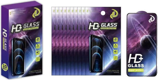 TelForceOne 9D 0.3mm Tempered Glass 10τμχ Μαύρο (Moto G32)
