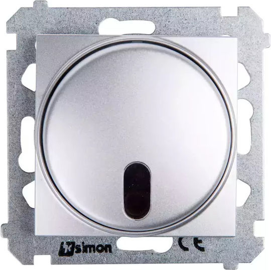 Kontakt-Simon Recessed Dimmer Switch Without Frame Classic Rotary in Silver Colour