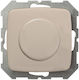 Liregus Recessed Dimmer Switch Without Frame Classic Rotary 500W in Beige Color