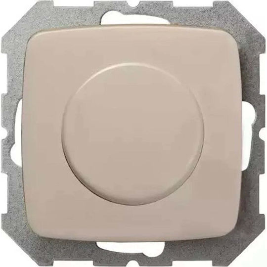 Liregus Comutator Cu Variator Încastrat Fără Ramă Clasic Rotativ 500W În Culoare Bej