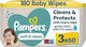 Pampers Soft & Clean Baby Wipes Alcohol-Free & Parabens Free 3x60pcs