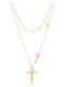 Bag to Bag Women's Cross from Gold Plated Steel with Chain