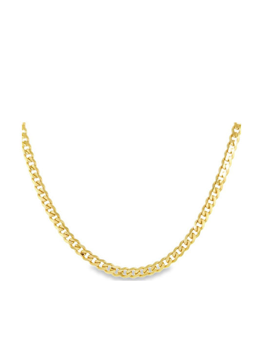 Drandakis Silver Chain Neck Gold-plated Thin Thickness 4mm and Length 55cm