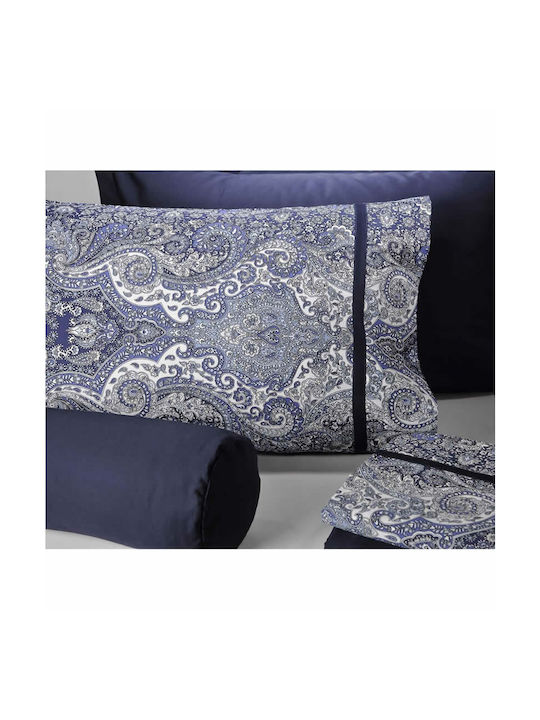 Down Town Home Bombay Σετ Μαξιλαροθήκες με Φάσα Bombay Blue 52x75εκ.