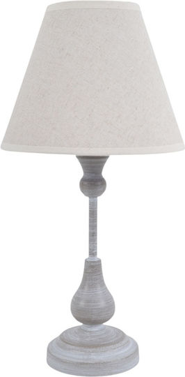 Ankor Metal Table Lamp with Beige Shade and Gray Base