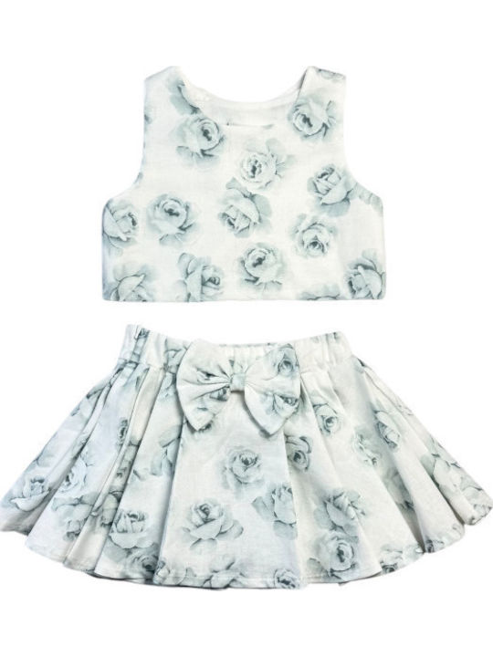 Kids' Set with Skirt Summer 2pcs Pink