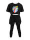 Kinder-Set mit Leggings Sommer 3Stück Black