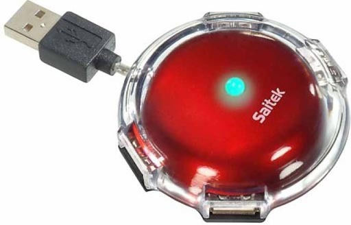 USB Хъб 4 Порта USB 2.0 с USB-A Връзка Червен