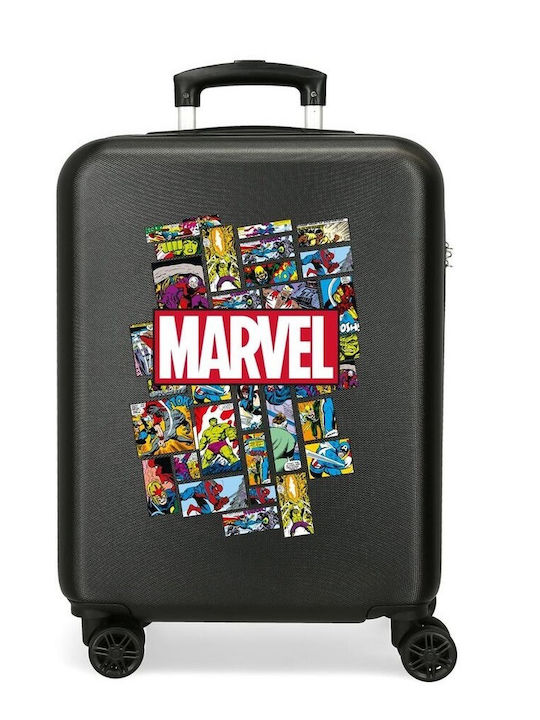 Disney Marvel Comic Παιδική Βαλίτσα Ταξιδίου Καμπίνας Σκληρή Μαύρη με 4 Ρόδες Ύψους 55εκ.