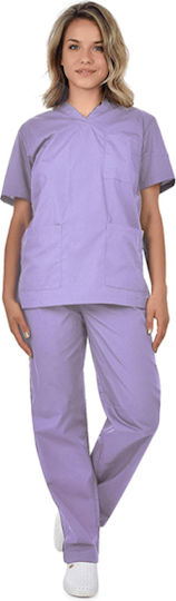 bwell Unisex Purple Pants & Blouse Set
