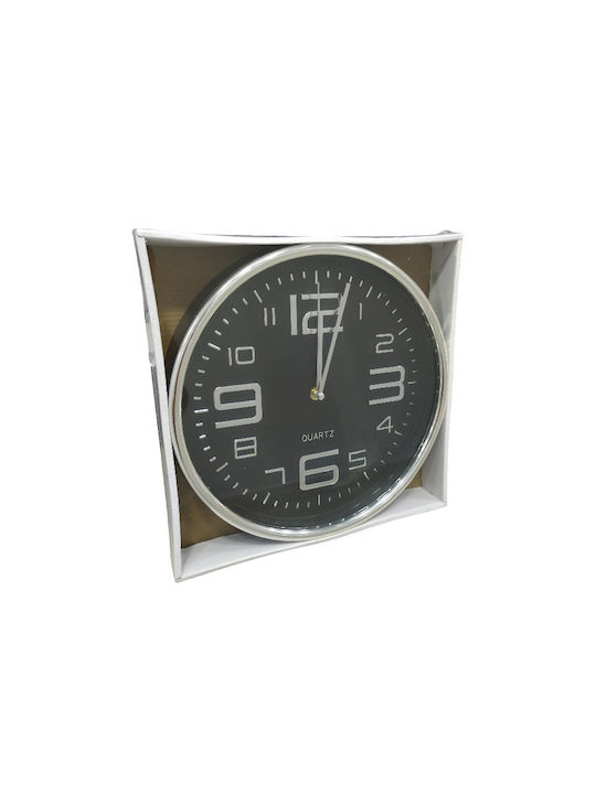 Wall Clock Plastic Silver Ø30cm