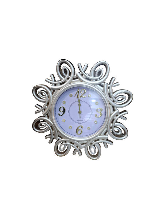 Antikes Wanduhr Kunststoff Silber Ø43cm 69202409