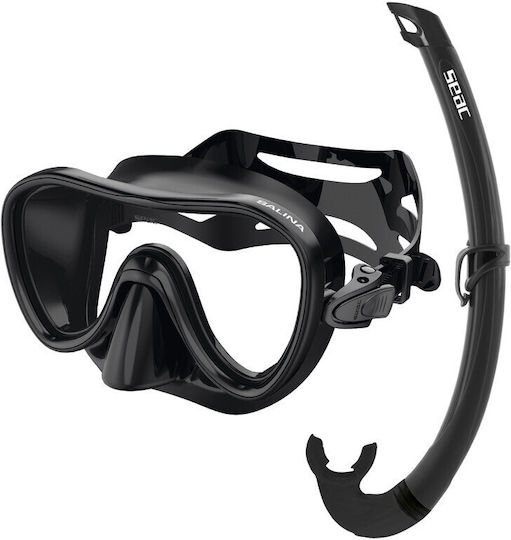 Seac Mască De Scufundare Din Silicon Cu Snorkel Salina Neagră