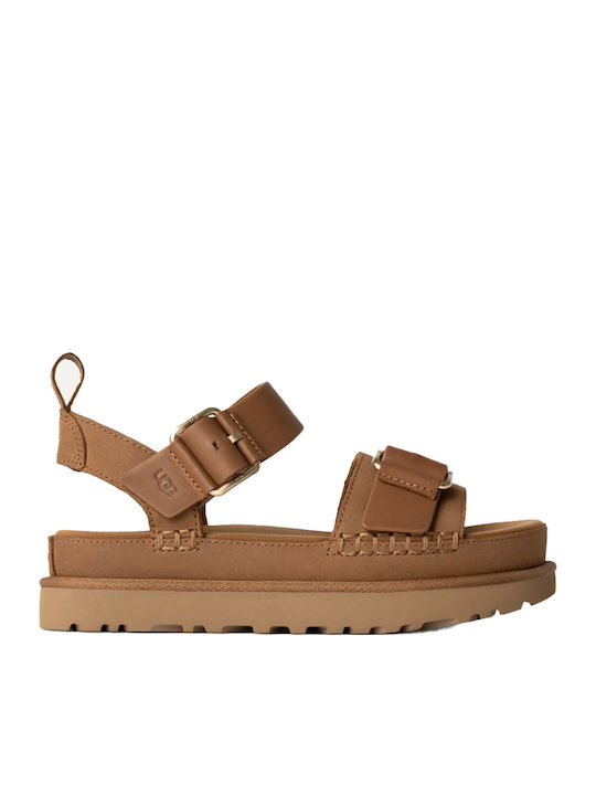 UGG Goldenstar Δερμάτινα Γυναικεία Σανδάλια Fla...