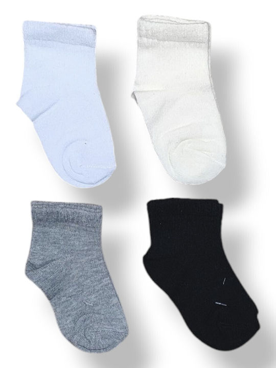 Babydom Șosete pentru Copii Ecru, Gray, Blue, White 4 Perechi