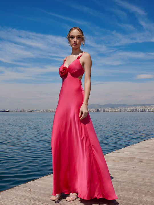 Sommer Maxi Abendkleid Offener Rücken Rot