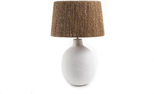 Soulworks Table Lamp with Beige Shade and White Base