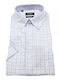 Short-sleeved Shirt Checked White, Blue