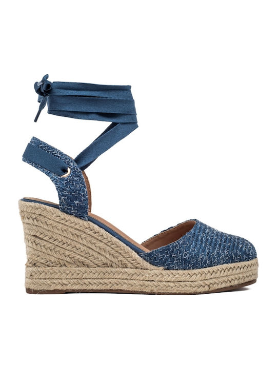 Damenplattformen im Espadrilles-Stil Blau