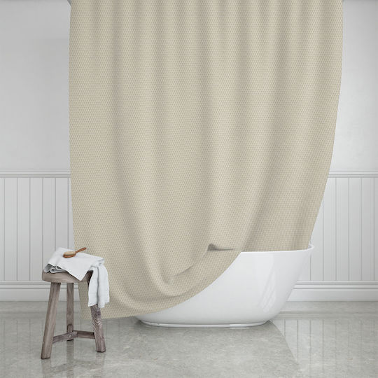 Estia Camellia Shower Curtain Fabric 180x200cm Sand Estia Camellia Shower Curtain Fabric 180x200cm Sand