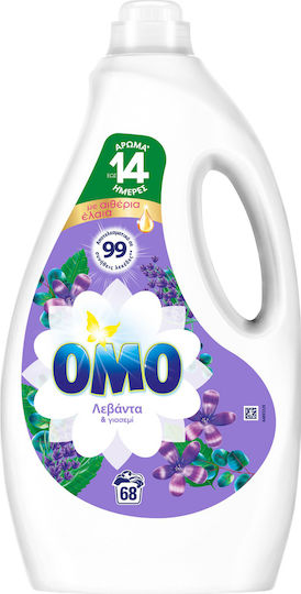 Omo Lichid Detergent pentru haine cu Aromă Λεβάντα 3.4lt (68 Cupe de măsurare)