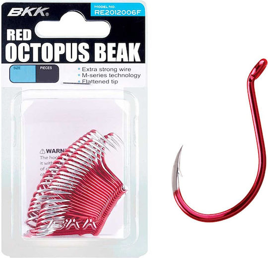 BKK Octopus Beak Αγκίστρια Ψαρέματος Σετ 25τμχ No5/0 Κόκκινα