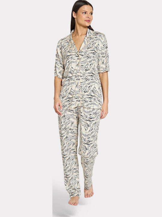 Pijadore Summer Women's Pyjama Set Beige
