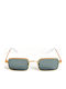 The Glass of Brixton Men's Sunglasses with Gold Metal Frame and Green Lens