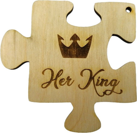 Holzpuzzle-Stück "ihr König" 6,5x6,5cm 4 Stück