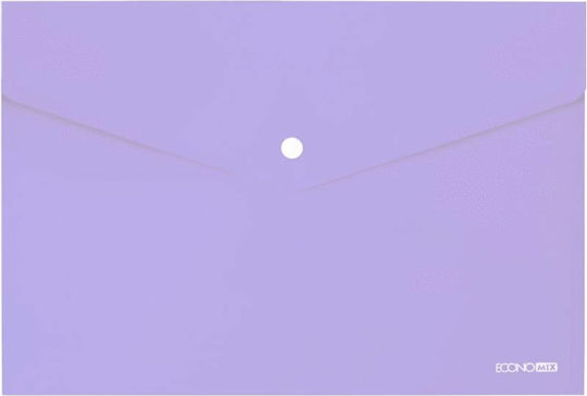 Pp Economix Transparente Druckknopfmappe Pastelllila 24cm x 33cm Papirus