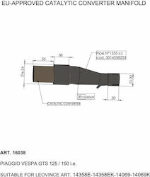 Катализатор Leovince Steel 4-тактов 16038 Vespa Gts 125 Iget Abs 17-20 Vespa Gts 150 I.e Abs 17-19 Vespa Gts 125 I.e Abs 17