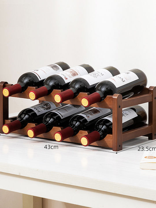 eBest Free Standing Wooden Wine Rack Brown 43x23.5x15cm