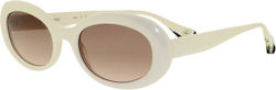 Gigi Barcelona Anja Sunglasses Λευκά with Acetate Frame & Beige Lens