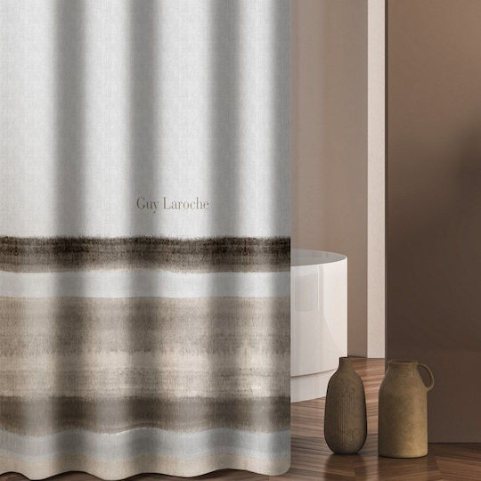 Guy Laroche Santiago Κουρτίνα Μπάνιου Υφασμάτινη 240x185cm Stone