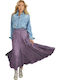 Satin High-waisted Maxi Skirt Purple