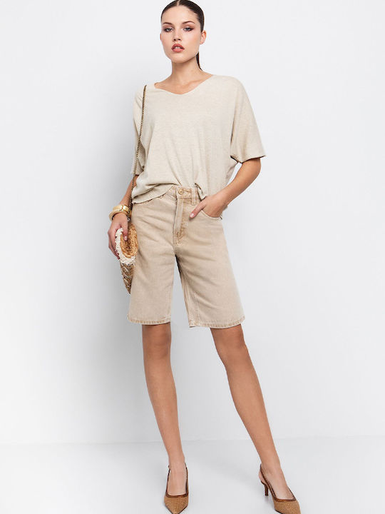 Toi&Moi Women's Bermuda Shorts Jean Beige 20-5408-125