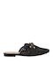 Mules with Chunky Heel in Black Color