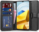 Tech-Protect Wallet Δερματίνης / Σιλικόνης / Πλαστικό Μαύρο (Poco M5)