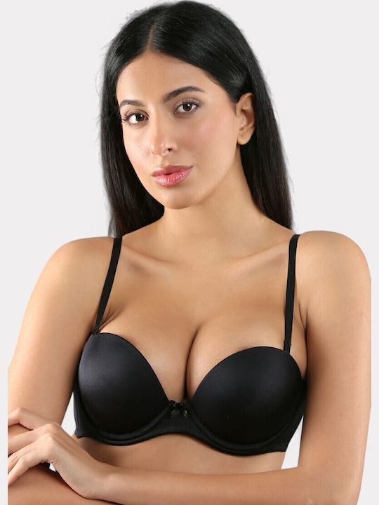 Μαύρο Strapless Σουτιέν Push Up